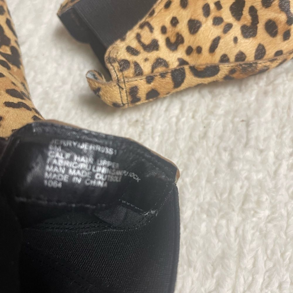 Steve Madden leather calf hair Leopard Print slip on Ankle Boots SZ6M - Picture 10 of 10